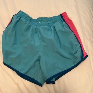 Blue and pink Nike shorts, size large
